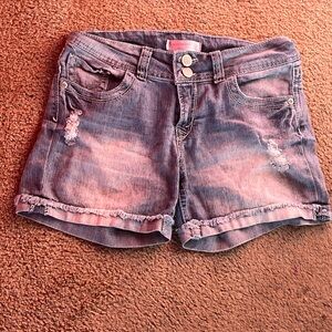 No Boundaries Blue Distressed Jean Shorts